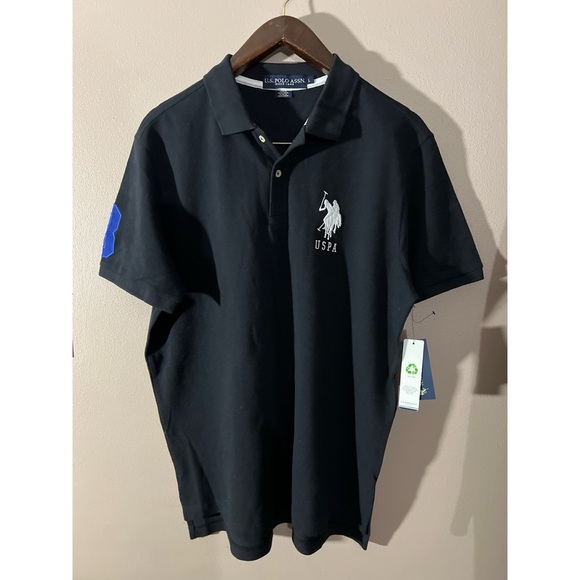 U.S. Polo Assn. Black Polo Shirt with Embroidered Logo nwt - Picture 1 of 3